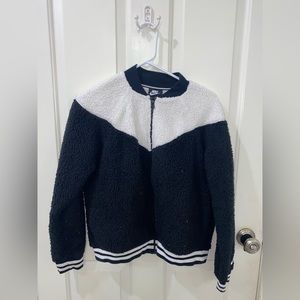 NIKE black and white zip up hoodie